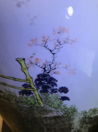 Un vase en porcelaine de Chine qianjiang cai &agrave; d&eacute;cor de Lan Caihe, 19&egrave;me