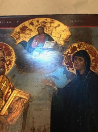 Een Russisch icoon: Twee heiligen, 19e eeuw