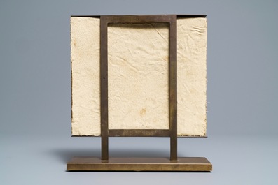 A Chinese gesso painting fragment, Yuan/Ming