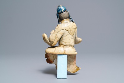 Une figure de l'immortel Han Xiangzi en pierre &agrave; savon, Kangxi