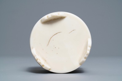 A Chinese Dehua blanc de Chine tripod censer, 19/20th C.