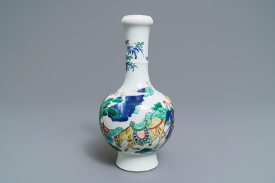 A Chinese famille verte vase, Chenghua mark, Kangxi