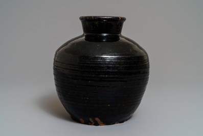 A Chinese black-glazed stoneware jar, Song