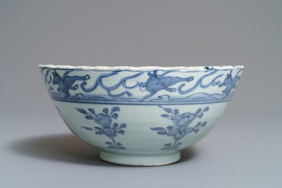 Un bol du Hatcher Cargo en porcelaine de Chine bleu et blanc, Wanli