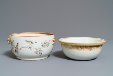 Un bol couvert en porcelaine de Chine qianjiang cai, marque de Qianlong, 19/20&egrave;me