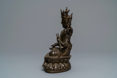 A Chinese Ming-style bronze model of Buddha, Qianlong