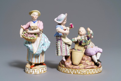 Two Meissen porcelain groups, Germany, 19/20th C.