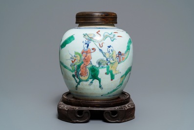 A Chinese doucai ginger jar, prob. Kangxi/Yongzheng