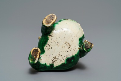 A Chinese verte biscuit model of Liu Hai on the toad, Kangxi