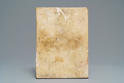 Une plaque de forme rectangulaire en majolique italienne, Deruta, 17&egrave;me