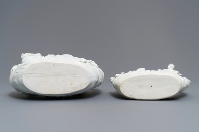 Deux groupes en porcelaine blanc de Chine de Dehua, 19&egrave;me
