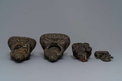 Quatre figures en bronze, Chine et Tibet, 18/19&egrave;me
