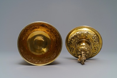 A German or Moravian silver-gilt cup and cover, 19th C. or earlier