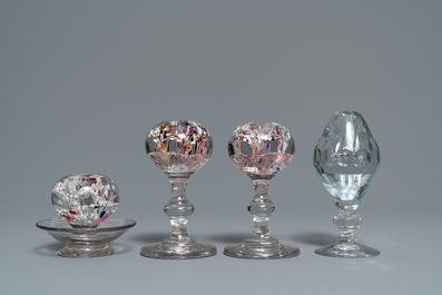Nine glass paperweights, France, 18/19th C.