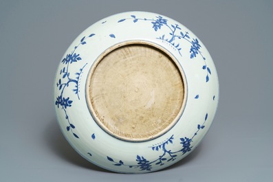 A Chinese blue and white dish with deer and a monkey, Jiajing