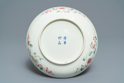 A Chinese famille rose 'dragon' plate, Republic, 20th C.