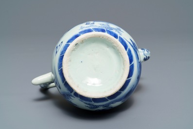 A Chinese blue and white ewer, Transitional period