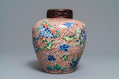 A Chinese wucai ginger jar, Transitional period