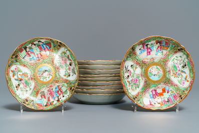 A large collection of Chinese Canton famille rose wares, 19th C.