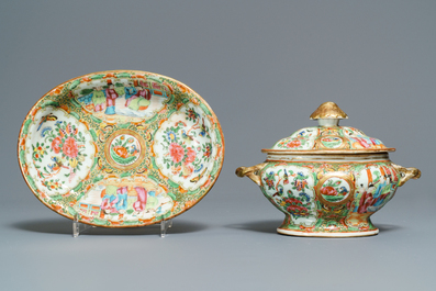 A large collection of Chinese Canton famille rose wares, 19th C.