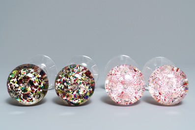 Eight glass paperweights, France, 18/19th C.