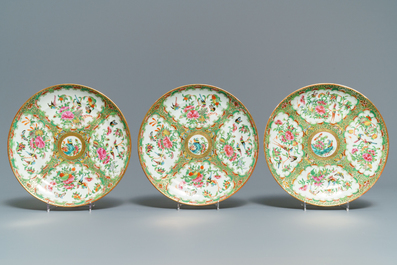 A large collection of Chinese Canton famille rose wares, 19th C.