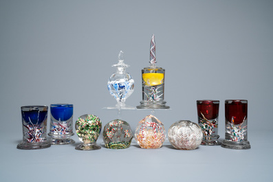 Ten glass paperweights, France, 18/20h C.