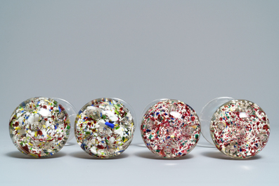 Eight glass paperweights, France, 18/19th C.