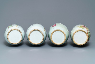 Four Chinese famille rose vases, 19/20th C.