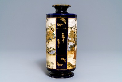 Een Japanse Satsuma vaas met krijgers, Meiji, 19e eeuw