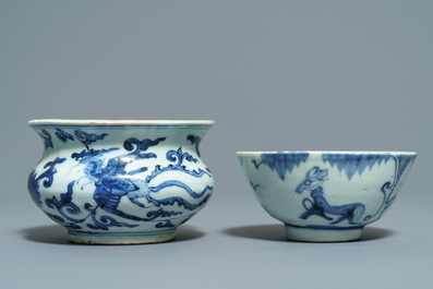 Une collection vari&eacute;e en porcelaine de Chine bleu et blanc, Ming et apr&egrave;s