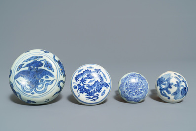 A varied collection of Chinese blue and white wares, Ming and later