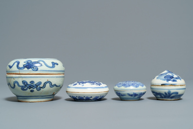 A varied collection of Chinese blue and white wares, Ming and later