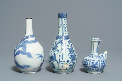 A varied collection of Chinese blue and white wares, Ming and later