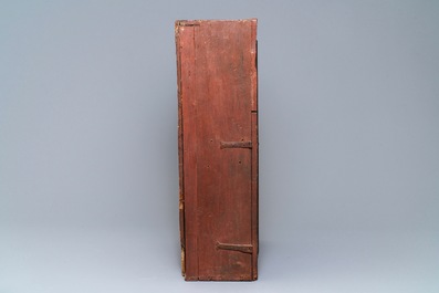 A Spanish painted wooden monstrance cabinet, 17th C.
