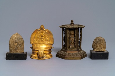 A varied collection of Tibetan votive objects, 19/20th C.