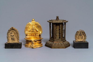 A varied collection of Tibetan votive objects, 19/20th C.