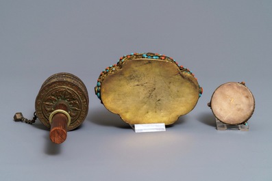 A varied collection of Tibetan votive objects, 19/20th C.