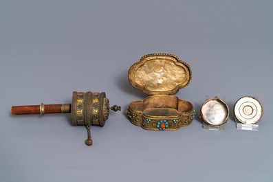 A varied collection of Tibetan votive objects, 19/20th C.