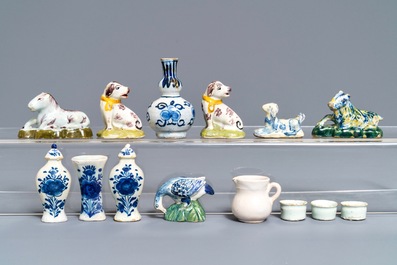 A collection of Dutch Delft miniatures, 18th C.
