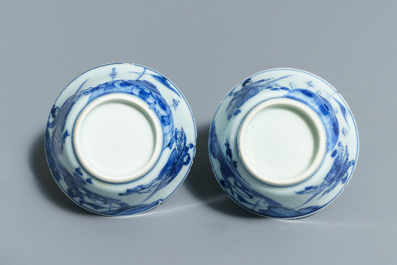 A varied collection of Chinese blue and white wares, Kangxi