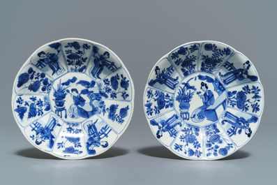 A varied collection of Chinese blue and white wares, Kangxi