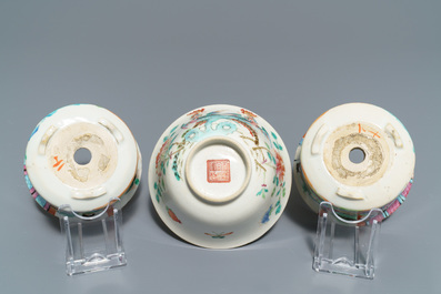 A varied collection of Chinese famille rose wares, 19/20th C.