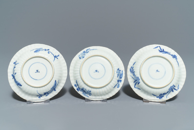A varied collection of Chinese blue and white wares, Kangxi