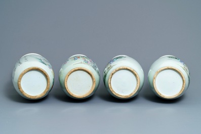 A pair and two individual Chinese famille rose vases, 19/20th C.