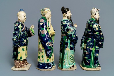 A Chinese 'Eight Immortals' set of enamelled biscuit figures, Republic, 20th C.