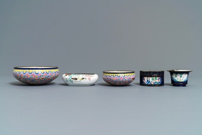 A collection of various Chinese Canton enamel wares, 18/19th C.