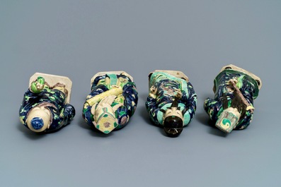 A Chinese 'Eight Immortals' set of enamelled biscuit figures, Republic, 20th C.