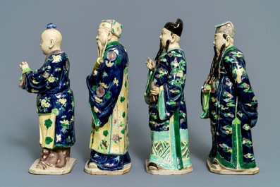 Un ensemble de huit figures en biscuit &eacute;maill&eacute; figurant 'Les Huit Immortels', Chine, R&eacute;publique, 20&egrave;me