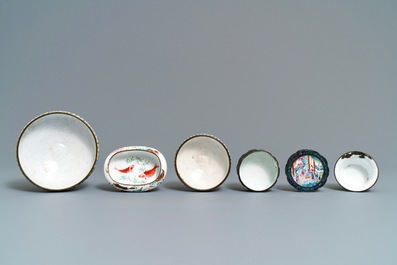 A collection of various Chinese Canton enamel wares, 18/19th C.